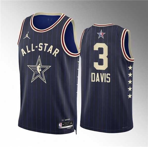 Mens 2024 All-Star #3 Anthony Davis Navy Stitched Basketball Jersey->2024 all star->NBA Jersey